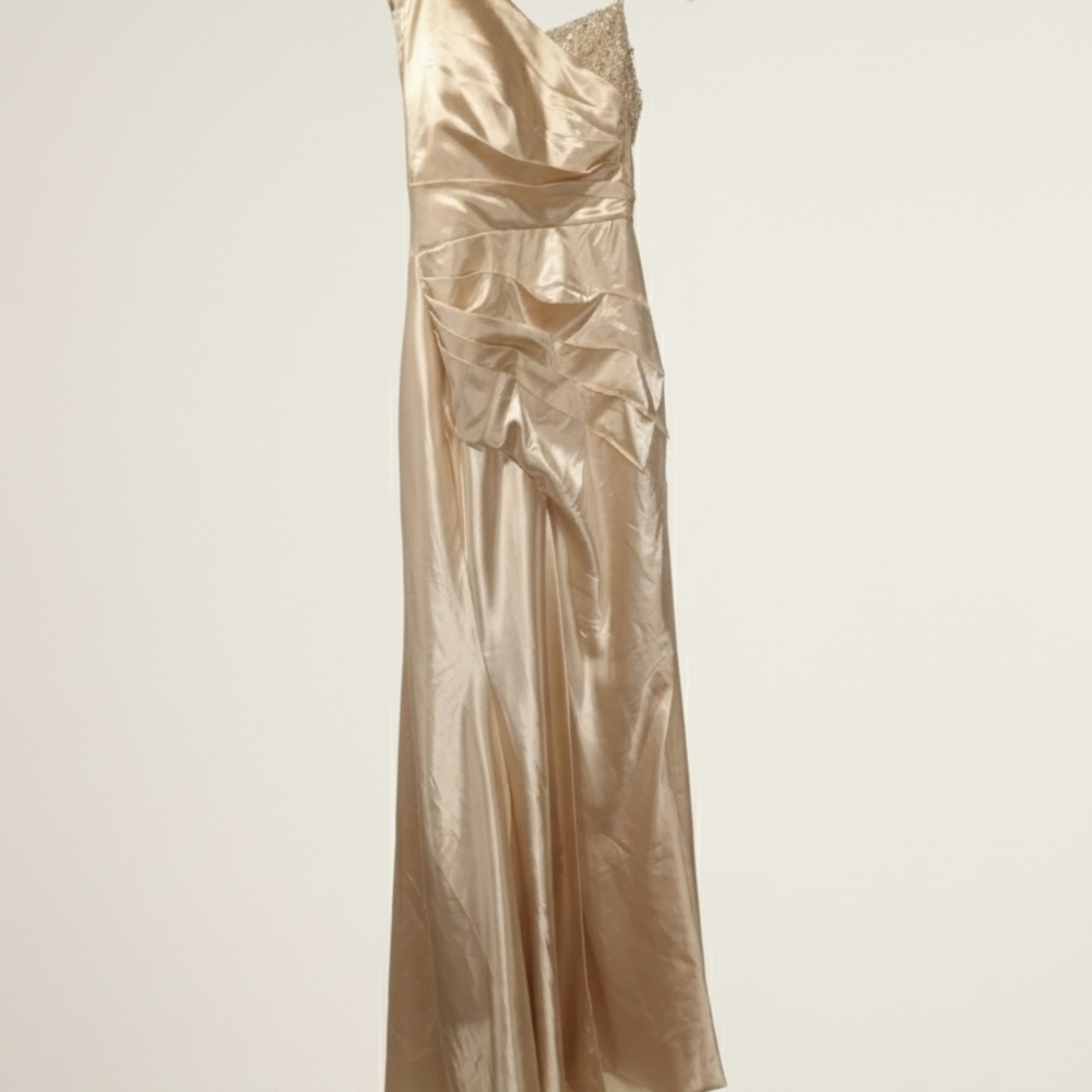 Azazie One Shoulder Cream Dress